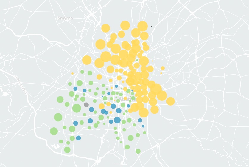 thumbnail of Atlanta mayor election results map