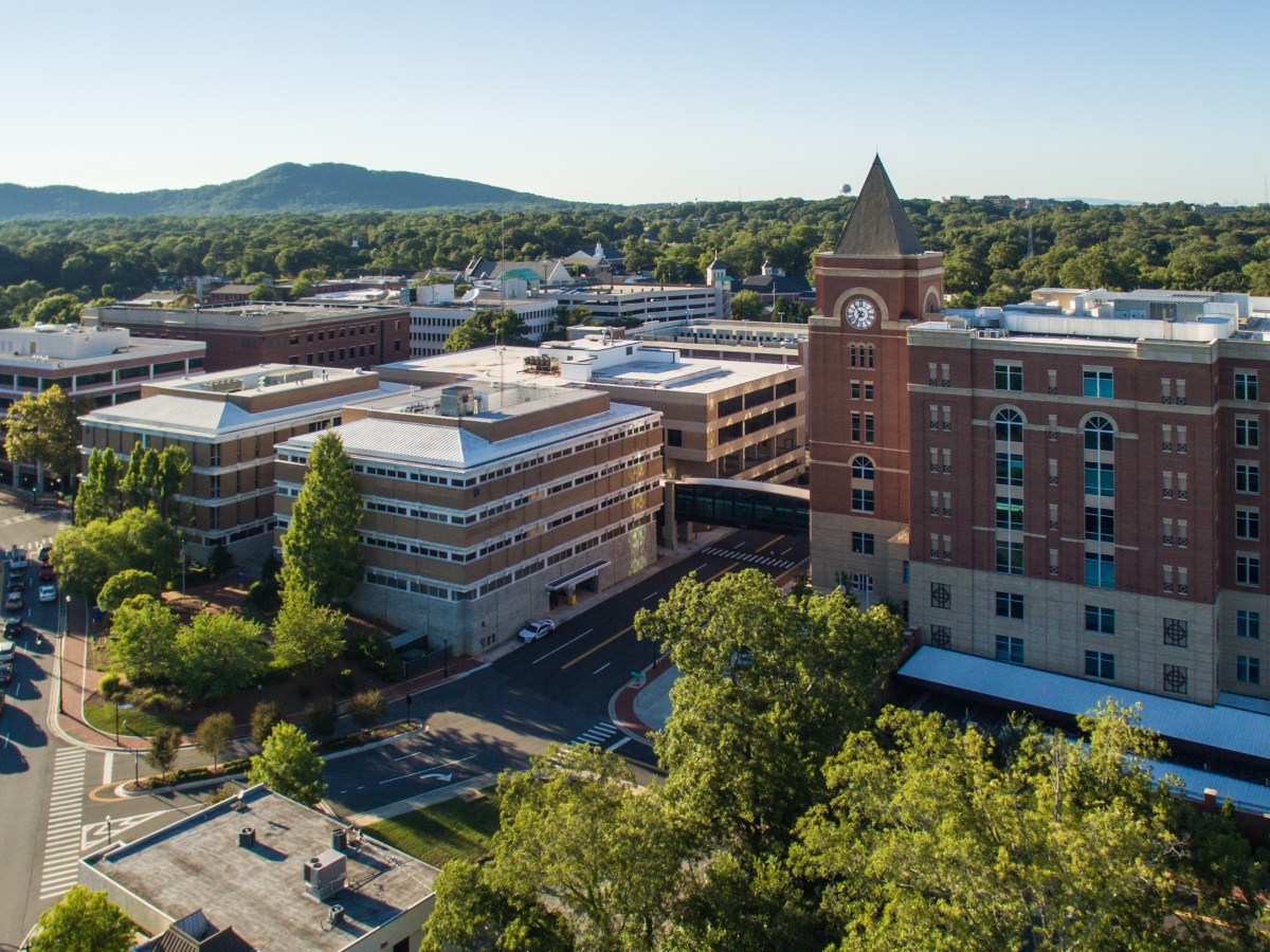 A photo of a more urban area in Cobb County, with dense construction.