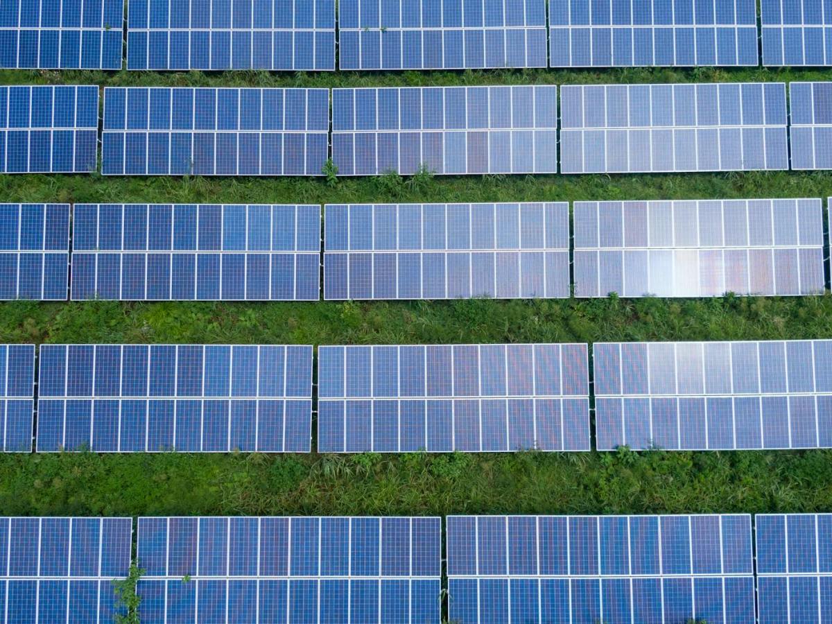top view photo of solar panels